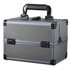 Joligrace Makeup Train Case Makeup Case Organizer Portable Cosmetic Box Storage with 2 Trays Mirror Locking with Keys Make Up Travel Case Nail Kits Traveling Makeup Box Iron Grey
