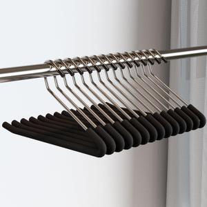 SLMT Pants Hangers Open Ended 10 Pack Heavy Duty Metal Clothes Hangers for Jeans, Trousers, Slacks Non-Slip Sponge Padded No Crease
