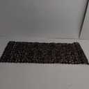 SONGZIMING Bathtub Mat Non Slip Pebble Bath Shower Mat with Drain Holes, Suction Cups Mat for Tub (16" W x 35" L,Brown)