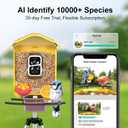Birdsnap PAV-Bird Feeder with Camera,2K HD with 64GB Card, AI Identify Smart Bird House Cam Solar Panel,Live Stream,Motion Detection,Auto Record Video for Backyard Outdoors,Ideal Gift for Bird Lover