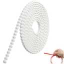 Leinuosen Flexible Molding Trim Peel and Stick for Walls 10ft Decorative Bead Pearl DIY Wall Trim for Bathroom Mirror Frame Border Backsplash Tile Ceiling Cabinet TV Wall Edge (White, 10ft /8 mm)