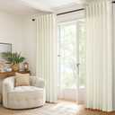 MIULEE Ivory Thermal Insulated Curtains 63 Inch Long 2 Panels Set for Summer Heat Blocking Non See Through Privacy Thick Semi Sheer Light Filtering Back Tab Window Drapes for Bedroom Living Room