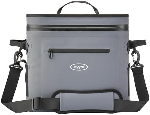 ​WOOVO 20 Can Cooler Bags Insulated, 100% Leakproof Design with Welded Seams, Soft-Sided Ice Chest for Camping, Picnic (Airtight Zipper, Adjustable Strap, Mesh Pockets, Bottle Opener)​