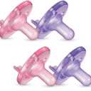 Philips AVENT Soothie Pacifier, Pink/Purple, 0-3 Months, 4 Pack, SCF190/42 (Pack of 4)