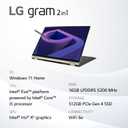 LG gram Laptop 16T90Q 2-in-1 16" Touchscreen, Intel Evo 12th Gen Core i5, 16GB RAM, 512GB SSD, Windows 11, Green