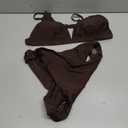SUUKSESS Women Triangle High Cut Bikini Sets Sexy High Waisted 2 Piece Swimsuit (XX-Large, 57 Dark Brown)