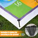 Realspring 9.8 ft Giant Snakes and Ladders Game Playing Mat with 6 Nails 14 Inch Inflatable Dice and Storage Bag Floor Snake and Ladder Board Game Big Size for Both Indoor and Outside