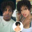 Oseti Short Black Afro Kinky Curly Hair Topper Clip in Synthetic Pieces for Women with Thinning Hair Natural Soft Black Wiglets Womens Hairpieces