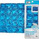 Jacent Reusable Ice Pack Mat, Flexible 30-Cube Gel Freezer Sheet for Coolers, Lunch Bags, Food Storage & Outdoor Use, Jumbo 12 x 9.5 Inch Pack Of 2