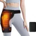 Carecomfi Cordless Heated Massage for Hip/Sciatica Pain Relief with 5000mAh Power Bank Hip Heating Pad Support Brace with Hot Physical Therapy Lower Back/Thigh/Buttock, Best Gift for Family