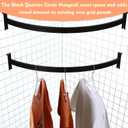 Yaocom 2 Pcs Quarter Circle Hangrail for Wire Grid - 30" L Hang Clothing or Other Merchandise Hanger Grid Wall Bracket for Retail Display Home Use Garage Craft Show Trade Show Business(Black), 30 inches long x 3 inches wide