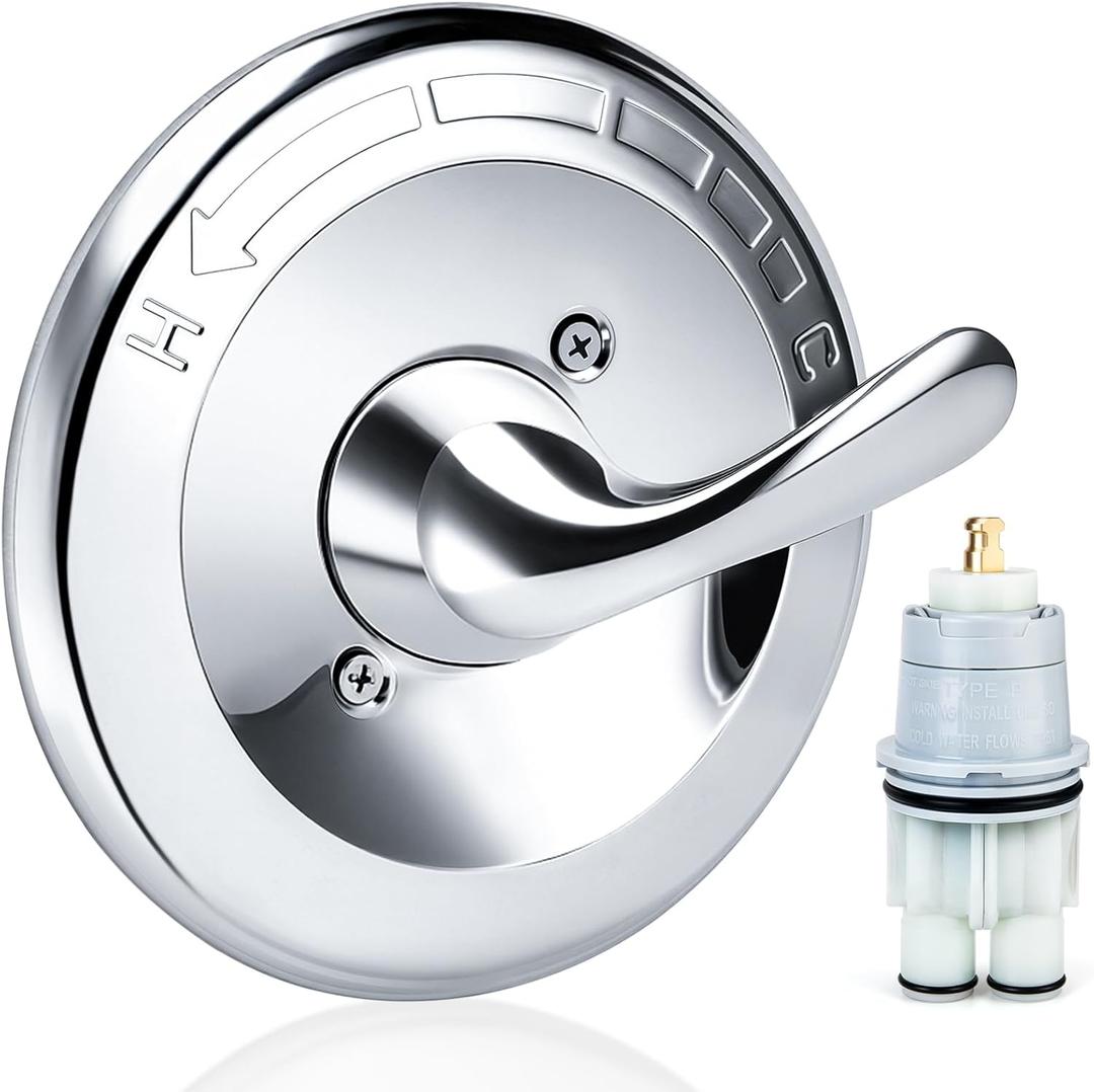 Replacement for Delta Classic 13/14 Series Single-Function Shower Trim Kit, T13020 Chrome Shower Handle Fit for Delta Shower Valve R10000 Series, Included RP46074 Cartridge