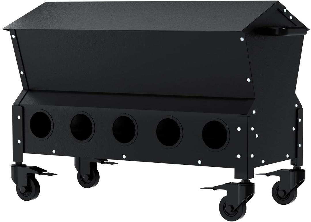 120 LBS Large Automatic Chicken Feeder, Heavy-Duty Galvanized Steel Poultry Feeder Kit, Waterproof & Rodent-Resistant Gravity Dispenser, No-Waste Design for 16-24 Hens, Holds 3 Bags of Feed (Black)