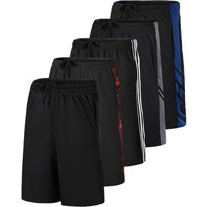 Resinta Real Essentials 5 Pack: Men’s 9" Mesh Shorts – Athletic Gym, Workout, Basketball, Running, Casual Lounge Activewear Pockets Size 7Y