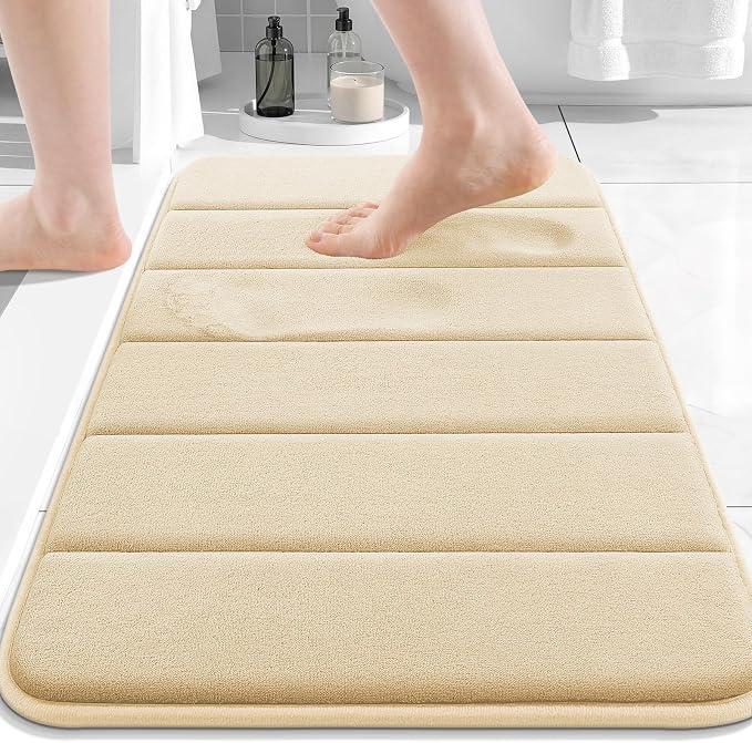 Buganda Memory Foam Bath Mat 47 x 24, Ultra Soft Absorbent Bathroom Rugs