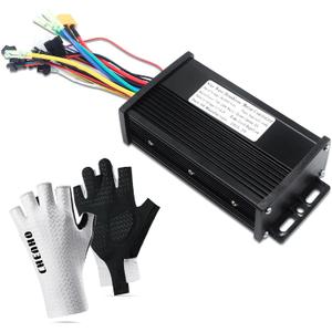 Electric Bike Controller 36V/48V/64V 30A 750W/1000W JN Sine Wave Brushless Motor Controller for Ebike Or Scooter Motors for UART No.2 Protocol with Hall-Based Or Sensorless Aluminum Black