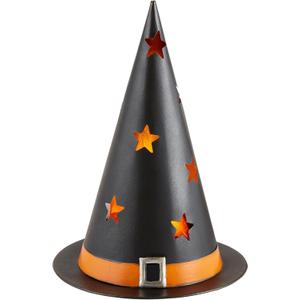 Mud Pie Halloween Tin Lanterns, Hat, 10.5" x 7.5"