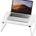 FISYOD Foldable Lap Desk, Laptop Bed Desk, Portable Bed Table, Laptop Stand for Bed & Couch, Lightweight & Mini - White