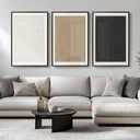 Framed Modern Large Black and White Abstract Wall Art for Living Room, Set of 3 Piece Boho Neutral Minimalist Canvas Paintings Wall Decor Art Prints, Pictures Artwork for Office Dining 24x36 Inch