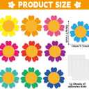 gisgfim 80Pcs Colorful Flower Cutouts Spring Decorations Bulletin Board Floral Paper Cut-Outs Classroom Decor for Back to School Boy Girl DIY Craft Photo Wall Kindergarten Preschool Party Favor Supply
