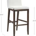 Nathan James Gracie Scandinavian Bar Stool with Back, Wooden Bar Stool for Kitchen Island with Boucle Upholstery, Cream Boucle/Dark Brown, Set of 2, Bar Height - Set of 2