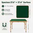 Folding Mahjong Table, 27.6" x 27.6" Portable Mahjong Game Table with Green Felt Surface, Aluminum Alloy Foldable Frame, Indoor Outdoor Table for Mahjong, Cards, Dominoes & Board Games