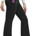 baleaf Women's Fleece Lined Pants Winter Thermal Warm Bootcut Flare Leggings Hiking Yoga Pants with Zip Pockets Cold Weather (No Size)