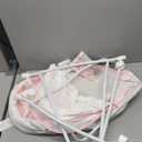 Dream On Me Lacy Portable 2-in-1 Bassinet & Cradle in Pink and White, Lightweight Baby Bassinet with Storage Basket, Adjustable and Removable Canopy