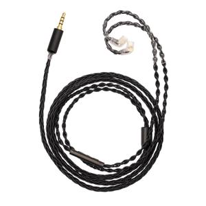 Yongse 2PIN/MMCX/TFZ/QDC IEM Headphone Replacement Cable, 6N OCC 4ft Upgraded Stereo 3.5/4.4mm Balanced Jack, Silver Plated 8 Strand Earphone Earbuds Audio Extension Cord - QDC 3.5mm with Mic