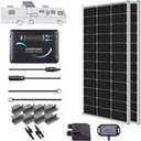 Renogy 200W 12V Monocrystalline RV Solar Panel Kit - Adventurer 30A LCD PWM Charge Controller + Mounting Brackets for RVs, Boats, Trailers, Campers, Marine & Off - Grid Systems