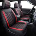 Tomatoman Tacoma Seat Covers Customized for 2005-2025 2026 Sport Extended SR V6 Pickup Edition, Waterproof Faux Leather Cushions(Full Set, Black-Red)