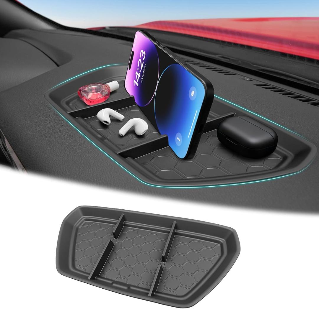 Center Console Organizer Compatible with 2022-2024 Nissan Frontier S/SV/Pro-X/Pro-4X/SL Accessories (NOT FIT 2025 2026), Dashboard Insert Tray Storage Box with Phone Holder Dash Organizer