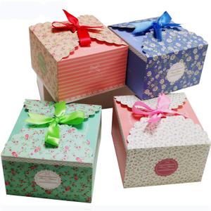 Chilly Gift Boxes, Set of 12 Decorative Treats Boxes, Cake, Cookies, Goodies, Candy and Handmade Bath Bombs Shower Soaps Gift Boxes for Christmas, Birthdays, Holidays, Weddings (Flower Patterned) (multicolored)