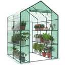 OLIXIS 56"x56"x77" Outdoor Greenhouse, with 2 Tier 8 Plant Shelves