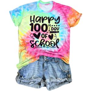 100 Days of School Shirt for Women Teacher T Shirts Back to School Inspirational Tee Tops (XL)