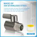 Shower Head Shut Off Value with Handle Lever, 304 Stainless Steel Water Flow Control Value 1/2" NPT Thread, Showerhead Shower Shut Off Adjustable Water Pressure Regulator, Water Saver