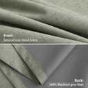 100% Blackout Sage Green Linen Curtains Pinch Pleated Green Blackout Curtains 84 Inches Long for Bedroom Living Room Memory Shaped Thermal Insulated Pinch Pleat Drapes with Hooks Rings Clips 7FT