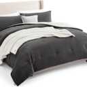 UGG Remina Comforter Set 5 Piece Bed in a Bag with Throw Blanket, Decorative Pillow, Shams, and Reversible Comforter Hypoallergenic Washable Luxury Plush Warm Fluffy Bedding Set, King, Charcoal Grey