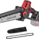 Mini Chainsaw for Milwaukee 18V Battery, Auto-Oiler, 8-Inch Brushless Cordless Pruning Chainsaw, 4000RPM for Wood Cutting, Tree Trimming (Battery Not Included) (Red)
