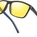 Myiaur Night Vision Driving Glasses for Men,Wrap Around Polarized Anti Glare Yellow Lens Glasses for Nighttime (A01 Blackblue Frame/Yellow Lens)