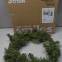 JOYIN 24'' Pre-Lit Christmas Wreath with Warm Lights, Large Lighted Christmas Wreaths for Front Door, Windows, Living Room, Xmas Indoor & Outdoor Holiday Decorations, Battery Operated