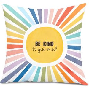 Be Kind to Your Mind Boho Sunshine Pillow Covers 18x18, Classroom Pillow Covers, Mental Health Decor Pillow Covers, Boho Classroom Decor, School Counselor Office Decor, Therapy Office Decor