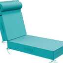 Outdoor Olefin Chaise Lounge Cushions with Pillow, 72"x 21"x5" Water Resistant and Fade Resistant Patio Furniture Lounge Chair Pads with Straps Ideal for Patio, Lawn, Garden, Turquoise