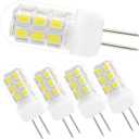 120V G4 Led Bulb Dimmable, 3W Replace to 20W-35W Halogen G4 Bi pin Base Bulbs, White 6000K 5-Pack
