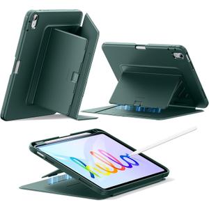 ESR for iPad A16 Case, iPad 11th/10th Generation Case (2025/2022), Vertical Stand Cover, Multi Stand Angles, Ultra-Stable Cover with Pencil Holder, Flip Series, Green