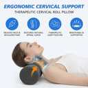 Cervical Memory Foam Neck Roll Pillow Support Pillows for Sleeping 3.9in H Small Round Circle Cylinder Pillow for Neck Back Lumbar Leg Yoga Pain Relief (Gray M)