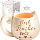 Best Teacher Ever Coffee Mug for Women 11 Oz Ceramic Cup with Exquisite Necklace for Retirement, Valentine's Day, Graduation, Christmas,Thank You Birthday End of Year