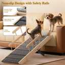 Dog Ramp for Bed Couch, Pet Ramp for Small Medium Old Dogs Cats with 10 Adjustable Heights from 5.91" to 19.69", 47" Long Portable Non-Slip Dog Bed Ramp for High Bed, Couch, Hold up to 200 LBS