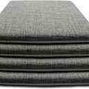Lifup 4 Pack Chair Cushion Memory Foam Pads, Square Non-Slip Thick Dining Chair Cushions with Ties and Removable Cover for Home Office Restaurant Chair Pads Grey 2 18 x 18 Inch
