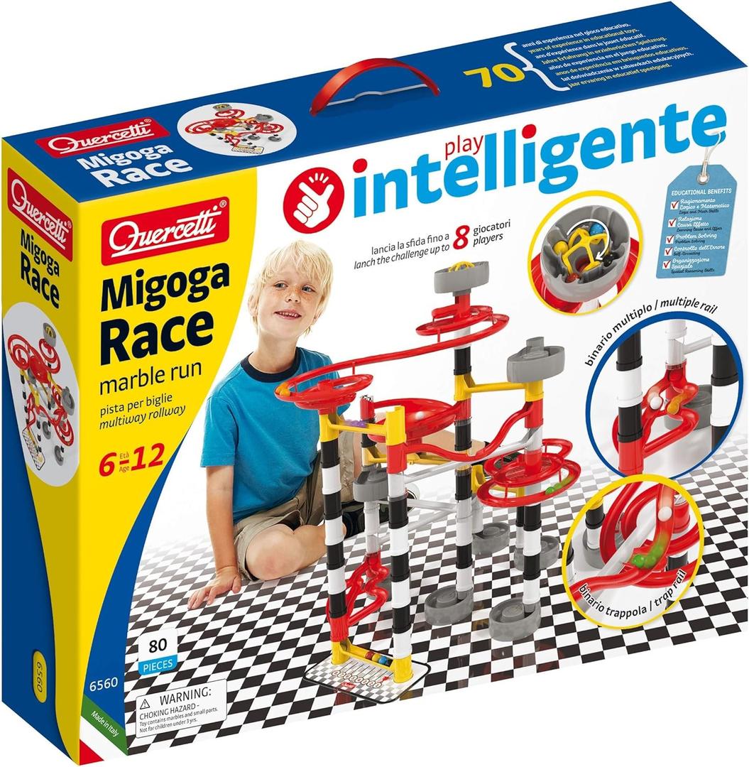 Quercetti - 6560 Migoga Race Marble Runs Toy - STEM Educational Learning Toy